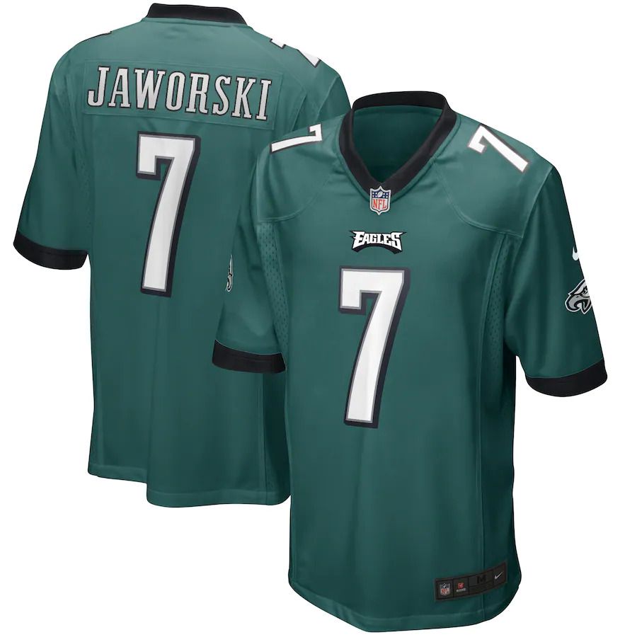 Men Philadelphia Eagles 7 Ron Jaworski Nike Midnight Green Game Retired Player NFL Jersey